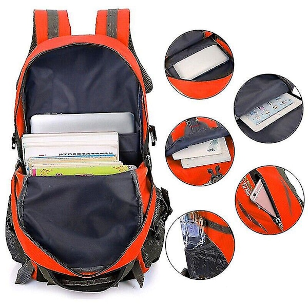 40l Stor Vattentät Ryggsäck Camping Vandring Promenad Utomhus Resa Ryggsäck Ozi[HK] Blue