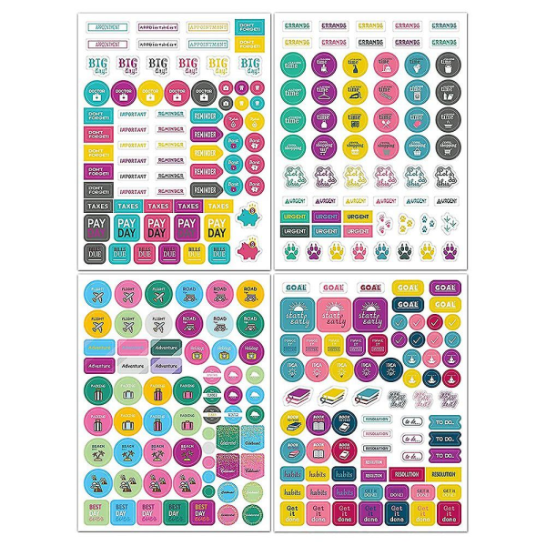 12 ark Planer Stickers Månatliga flikar för Gör-det-själv-kalender, Weekly Daily Planner Stickers Work Planni([HK])