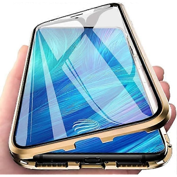 Samsung Galaxy A50 Magnetiskt 360 Skal Med Härdat Glas - Fullständigt Kroppsskydd + Skärm[HK] Gold
