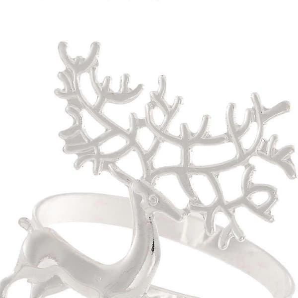 Bryllupsservietringe til dekoration, hjorte-tema servietringe [HK] Silver 5.5cmx5cmx4cm