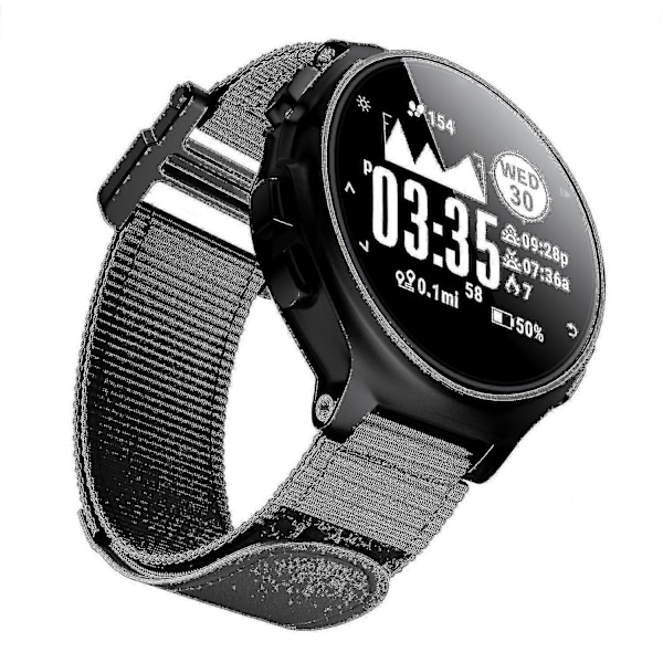 För Garmin Forerunner 220/230/235/630/735XT Loop Fäste Klockarmband 20mm Nylon Ersättningsband Black