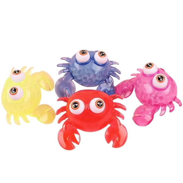Krabba Klämleksak Flexibel Elastisk Antistressboll Färgad Nyp Leksak Lindra Stress Ventilationsleksaker Fidget Squishes Dekompressionsleksak Party Favor[HK] Random Color