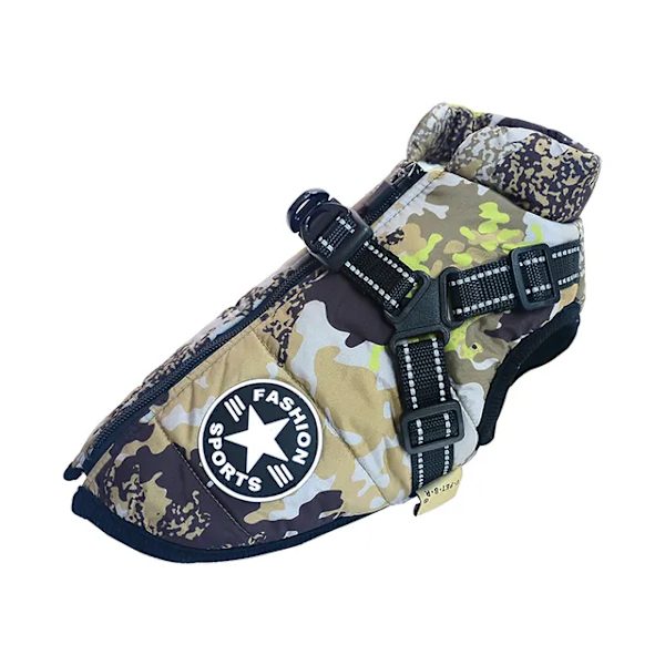 Suuri koiran takki valjaalla Talvivaatteet koirille Labradorille Vedenpitävä Iso koirantaki Chihuahua Ranskanbulldoggi Asut Camouflage[HK] Kamouflage L