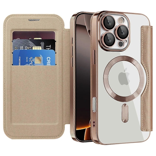 Magnetisk telefoncover til iPhone 16 Pro Max med RFID-blokering, lædercover [HK]