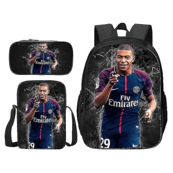 Soccer Star Mbappe barns skolväska Studenter Ryggsäck/penna Väska/matväska Herr Och Damer[HK] Only a take meal bag