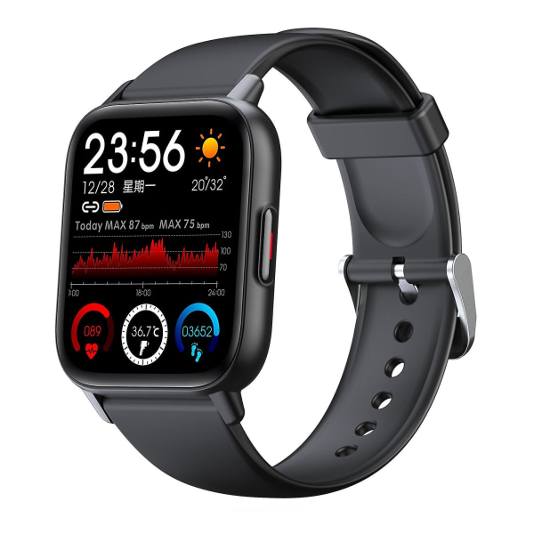 Fitness Tracker Qs16pro Smart Watch Kropstemperatur Fitness Armbånd Mænd Kvinder Vandtætte Sports Smartwatches[HK] Black