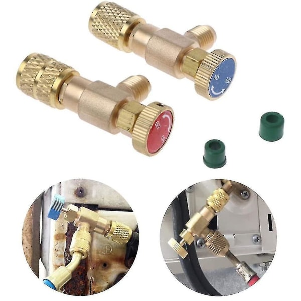 Filling Coolant Safety Valve Quick Coupler Air Conditioning R410a R22 Connection Adapter[HK]