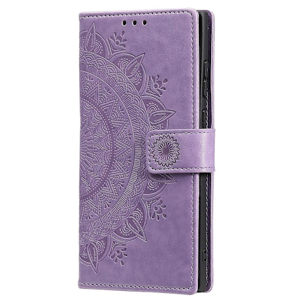 Samsung Galaxy S25 Plus -kotelo, kuvioitu toteemi PU-nahkalompakko, seisontatuella varustettu puhelinkotelo [HK] Purple