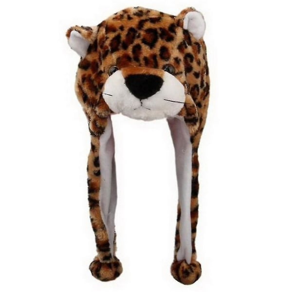 Plysj sjove dyrehatte One Size Cap Polyester med fleeceforing Yyds[HK] Leopard