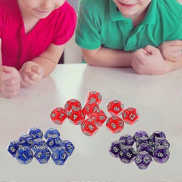 D12 12-sidiga polyedriska tärningar 10-pack för RPG-brädspel och familjefesttillbehör[HK] C