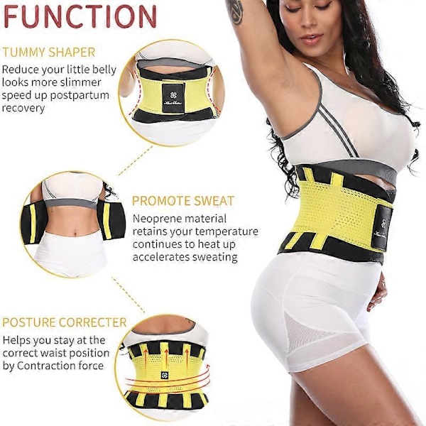 Fitness Bælte Xtreme Power Thermo Body Shaper Taljetræner Trimmer Korset Livrem Cincher Wrap Træning Shapewear Slankende [HK] XXL Black