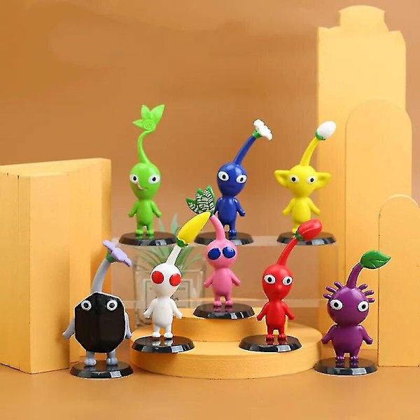8 stk./sæt Pikmin Actionfigur Legetøj Pvc Model Rock Pikmins Oatchi Dukker Til Børn Gave[HK] WHITE