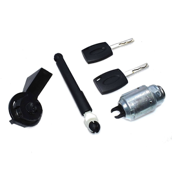 Bil Hjelm Frigørelseslås Sæt med 2x Nøgler 4M5AA16B970AB til Focus II Mk2 2004-2012[HK] Black  silver