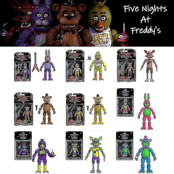 Five Nights At Freddy's Springtrap Set 9 artikuloitua toimintahahmoa Jst. Xd.[HK] Style E