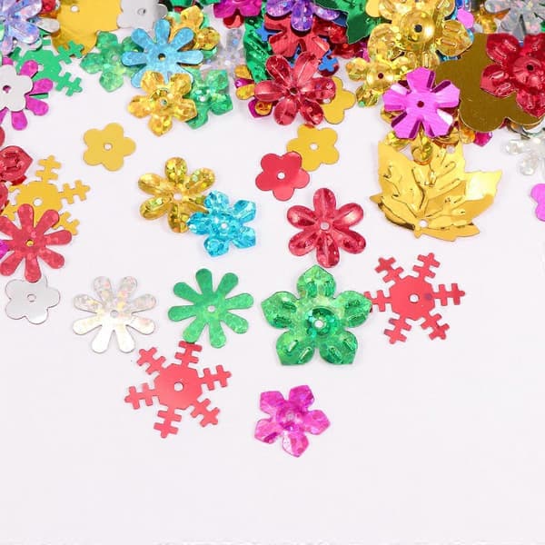 Blommönster Glitterpaljetter för DIY med 30 gram multiformad konfetti [HK]