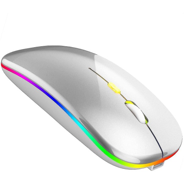 Bluetooth mus för Ipad, trådlös mus för Macbook Air/mac/pc/laptop (silver)