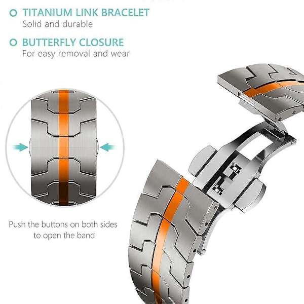 Titaniumlegeringsarmband för Samsung Galaxy Watch Ultra 47mm[HK] Titanium Orange Model 1