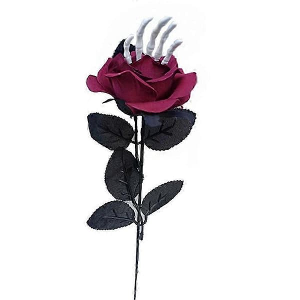 Halloween Roseblomst med Håndknogle til Halloweenfest Spøgelseshusindretning[HK] B