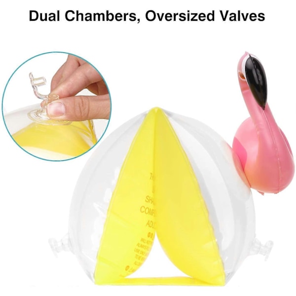 Oppustelige Svømmevinger til Børn, Tegneserie Svømme Armbånd Flydere Vandvinger Flydeærmer Gul & Flamingo[HK]