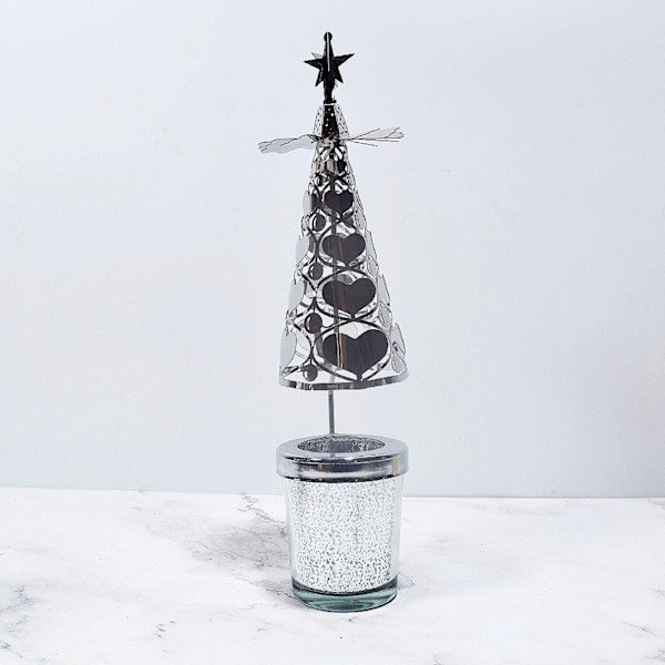 Jul Aromaterapi Ljus Varm Trä Revolving Ljusstake Walking Light[HK]