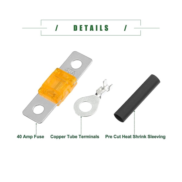 Ans Fuse Holder Kit For Dual Battery System, Fuse Holder, Tube Terminals, Pre Cut Heat Shrink Sleev([HK])