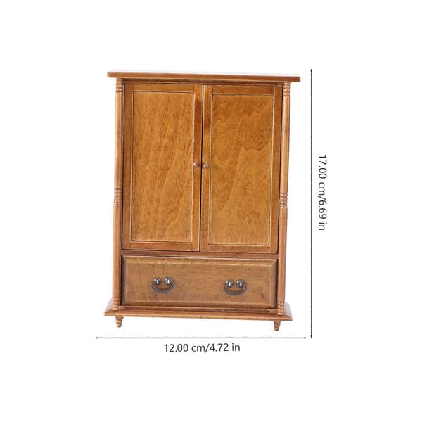 Mini Møbel Tilbehør Træ Mini Garderobe til Dekoration 1 stk Brun Model[HK]