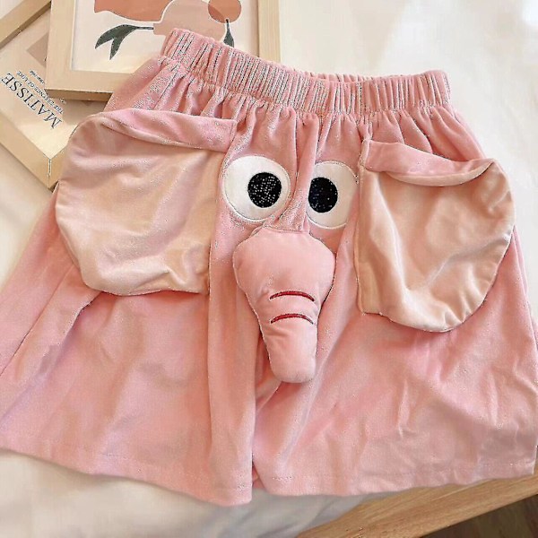 Elefantstam Pajamasbyxor Herr, Elefant Pyjamasbyxor, Cartoon Pyjamasbyxor Roliga[HK] Pink Shorts L