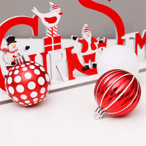 30pcs Christmas Decor Pendant Shatterproof Exquisite Ps Multi-functional Christmas Decor Pendant Ball For Home Kaesi[HK]