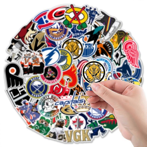 50-pak Hockey Team Fan Logo Klistermærke Serie Vandtætte Klistermærker [HK]