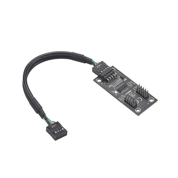 USB -keskitin USB jakaja Usb2.0 9pin - Dual 9pin Hub Adapter Riser Emolevy USB 9pin Liitin 1 - ([HK])