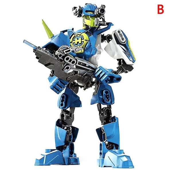 Tähtisoturi Sotilas Bionicle Hero Factory Robot Hahmo Rakennuspalikka Malli Leikkikalu-b[HK] Blue