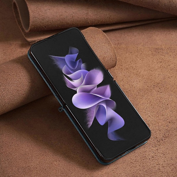 til Samsung Galaxy Z Flip 6 Etui Læder Flip Etui til Mænd Kvinder, Anti-ridse Holdbart Beskyttende Telefon Etui til Samsung Galaxy Z Flip 6[HK] black