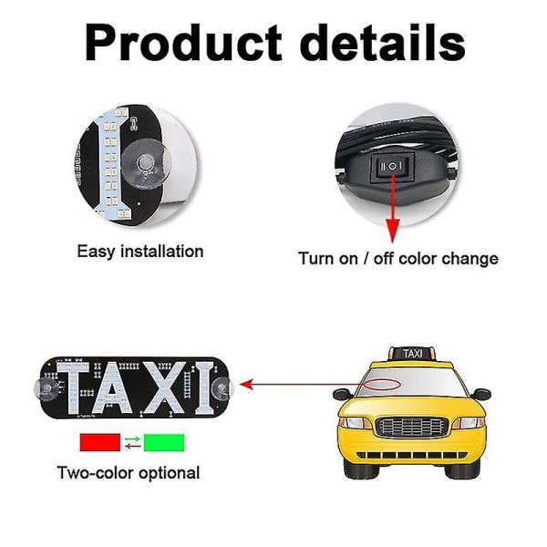 Taksivalo, kaksiväriset taksin LED-kyltit, 2 väriä vaihtuva taksin LED-valo [ALJ][HkkK] Red A