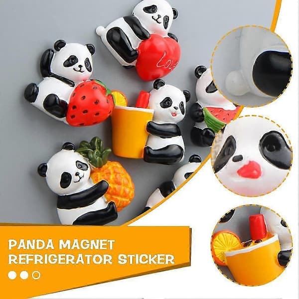Panda Magnetisk Kylskåpsmagnet Söt Panda Kylskåpsmagnet Lättanvänd Magnetdekal Hög Kvalitet[HK] A