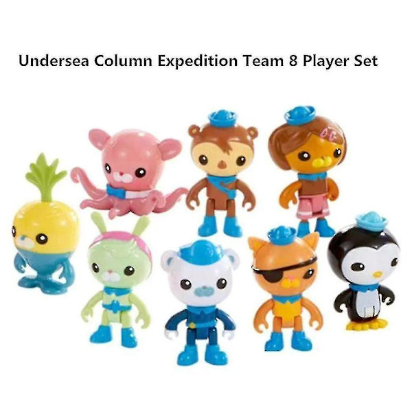 8 stk./sæt The Octonauts figurer Octo Crew Pack Playset Actionfigur dukkelegetøj skrivebordsdekoration ornament[HK]
