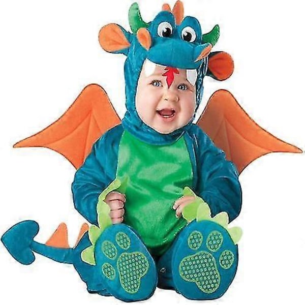 2023 Uudet vauvanvaatteet Sarjakuva Dinosaurus/hummeri Vastasyntyneen taaperon Cosplay-asu Juhla Haalari [HK] 70 Blue