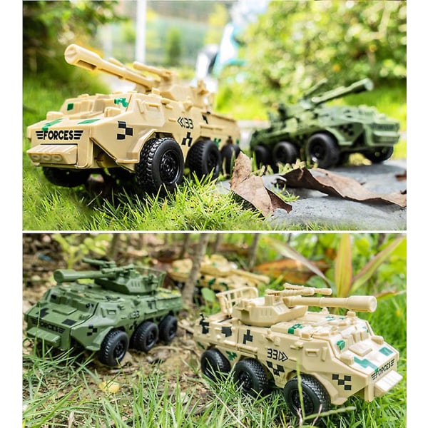 Drenge Transformer Legetøj Tank Vehicle Transformers Børnerobot Børns fødselsdagsgave[HK] Green Armored Car