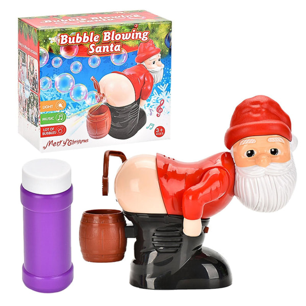 Rolig Tomte Automatisk Fart Bubble Machine, Santa Claus Bubble Maker leksaksprydnader[HK]