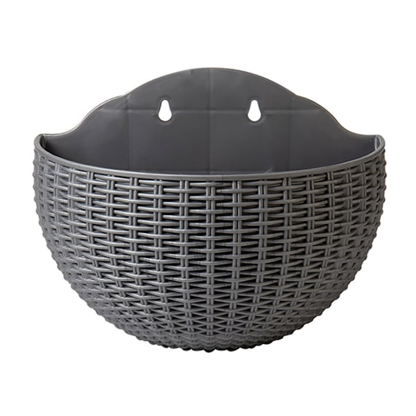 Seinälle kiinnitettävä kukkaruukku Kukkaruukku Lahja Parveke Puolipyöreä Sisä- ja ulkokäyttöön Koti Sisustus Riippuva Eurooppalainen Tyyli Maljakko[HkkK] Silver gray large size
