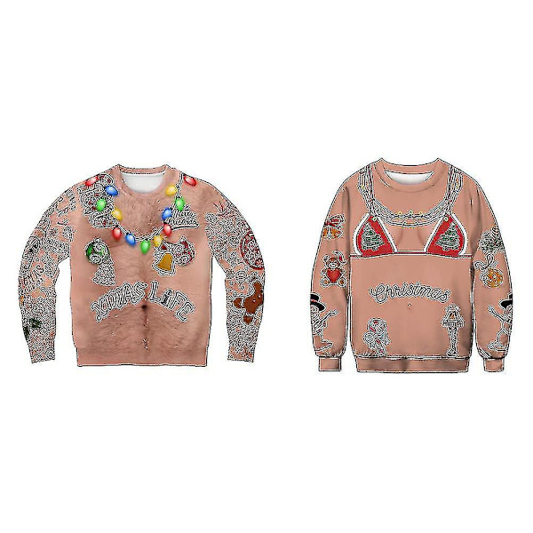 Ful Jultröja för Kvinnor och Män - Jultröja Pullover Jumper Tunika[HK] Apricot S
