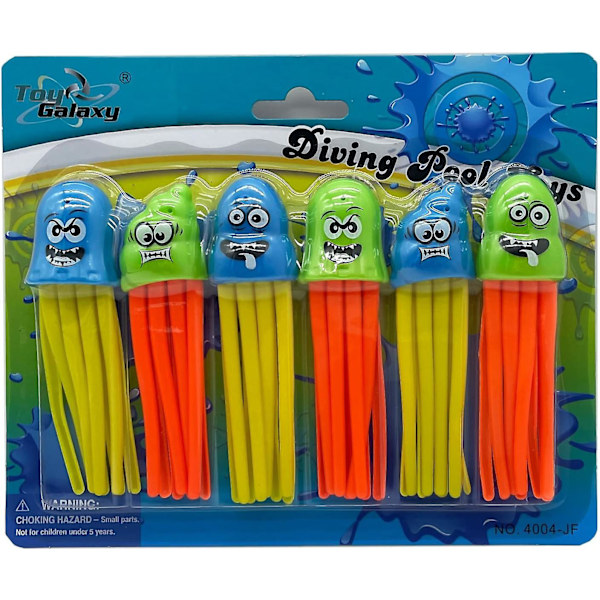Barnpool Dyk Lekset, Öva Dykning Och Simning, Undervattens Flerfärgad Sjunkande Bläckfisk (Set Om 6)[HK] Multicolor jellyfish.