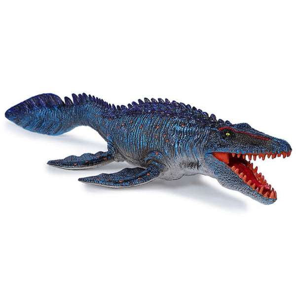 Suuri Mosasaurus-lelu, realistinen syvänmeren hirviö muovinen eläinmalli[HK] Blue 36*13*6cm