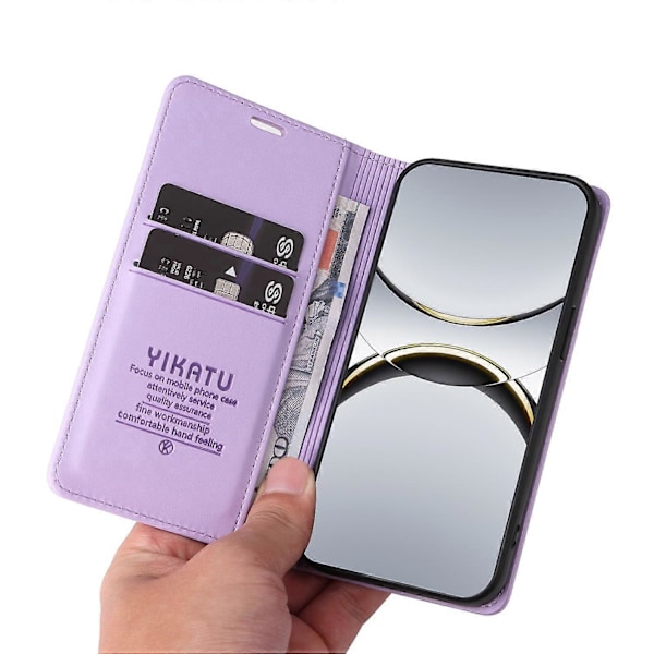 Til Oppo Find X8 Pro 5G Wallet Case YIKATU YK-001 PU Læder Telefon Cover med Stand - Grøn[HK] Light Purple Multicolor