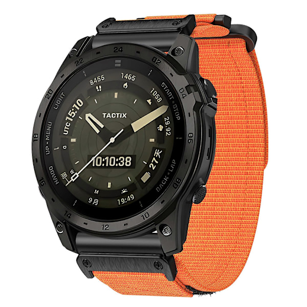 Til Garmin Tactix 7 Pro/ Fenix 7X/ 6X Pro/ 5X Plus Urrem 26mm Nylon Armbåndsrem[HK] Orange
