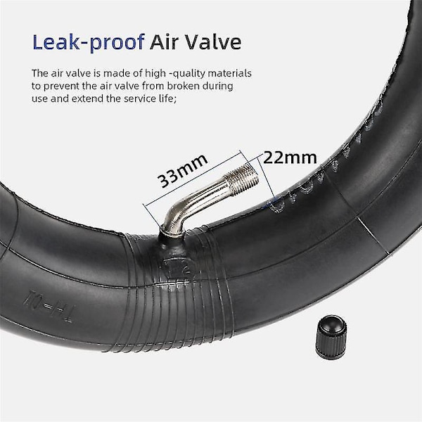 8,5 tums Innerslang Bakhjul Böjd Ventilstam 50/75-6.1 Bakdäck 8 1/2 X2 För V2 M365 Pro 1s-hy[HK] Black