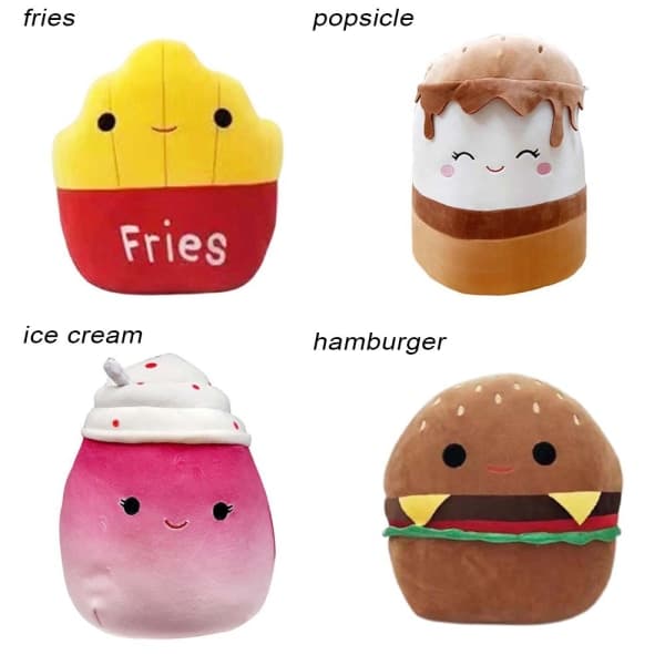 KZQ-20cm Squishmallow-tyynypehmolelu HAMBURGERIT HAMBURGERIT W