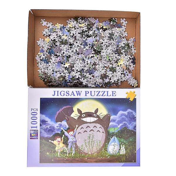 1000 Brikker Puslespill Trepuslespill Voksen Barn Montering Min Nabo Totoro [HK] Purple