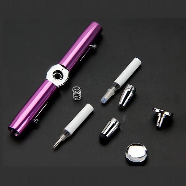 Multifunktionell metallskal kapacitiv penna fidget spinner leksak stressavlastning kulspetspenna[HK] Purple