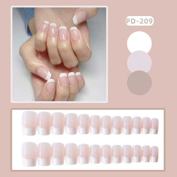IC Lösnagelförlängning Nagelkonst Smudge Lösnagel Kort Bärbar Nagel[HK]