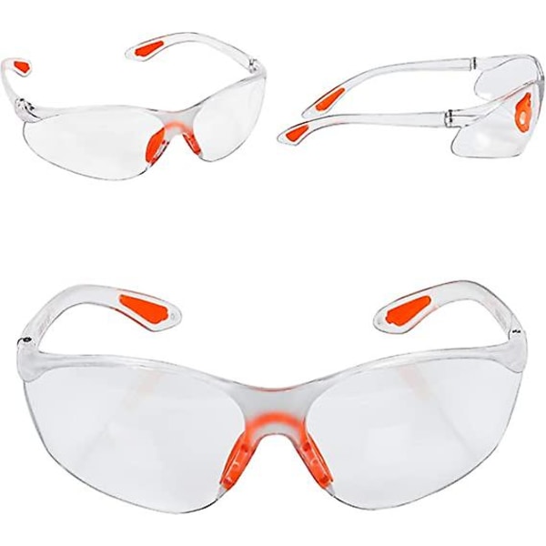 6-paknings klare vernebriller - Vernebriller med plastlinse, nesebro og gummitempel Tips for komfort - Pc klare briller([HK])